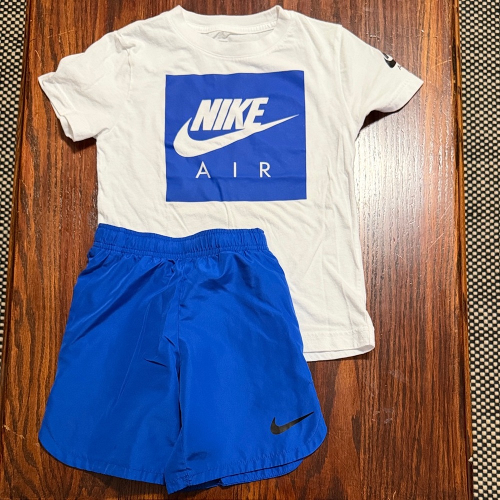 Nike Air White Tee and Royal Blue Shorts